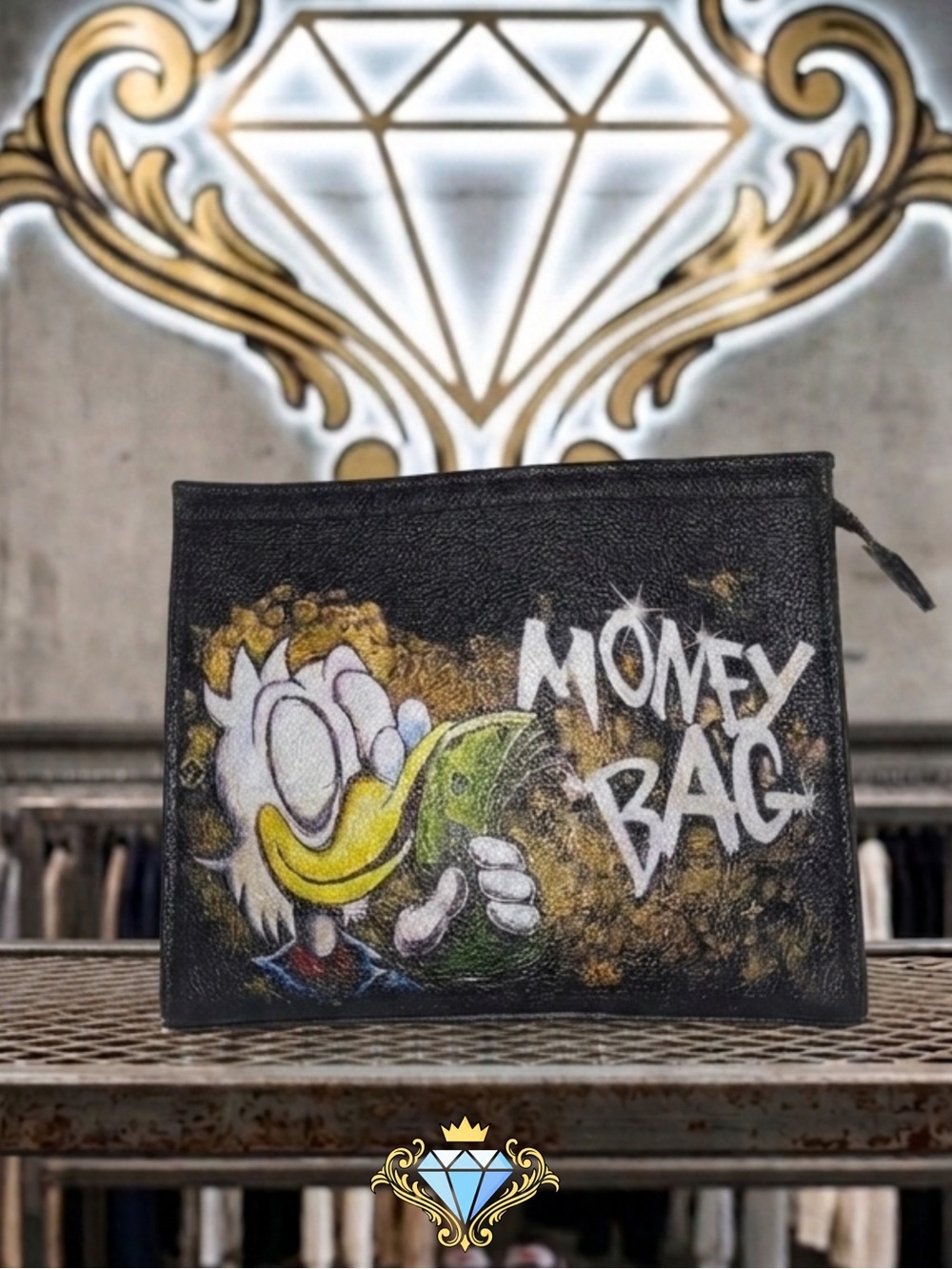 Custom Streetwear Graphic Crossbody Bag | Scrooge McDuck Money Bag
